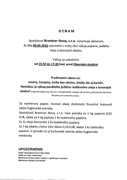 Výkup papiera a kovových obalov