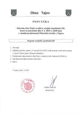 Pozvánka na zasadnutie OZ