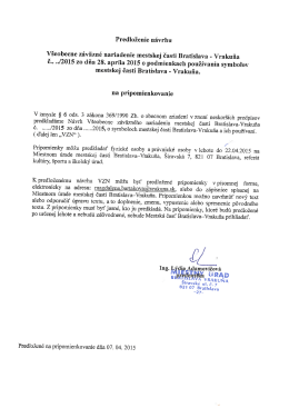 VZN na pripomienkovanie