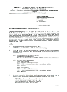 Oznámenie o konaní akcie