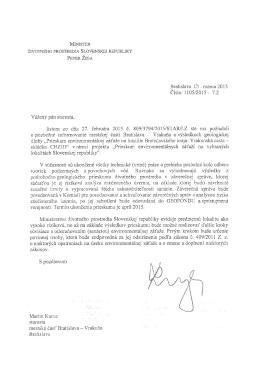 List Ministerstva ŽP a &Uacute;radu vl&aacute;dy