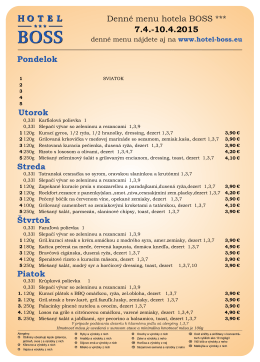 denne menu od 7.4. do 10.4.2015