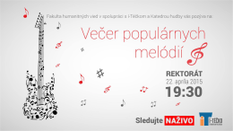 Večer populárnych melódií - Fakulta humanitných vied