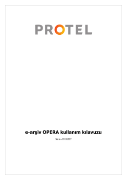 e-arşiv OPERA kullanım kılavuzu - Protel E