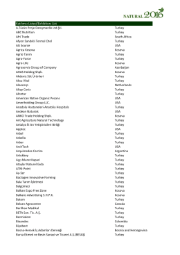 Katılımcı Listesi/Exhibitors List A.Tüzün Proje