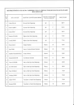 rektörlüğümüzce 19 ocak 2016 tarihinrde yapılan görevde yükselme