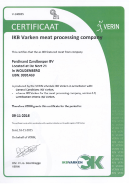 CERTIFICAAT - Ferdinand Zandbergen | International Meat