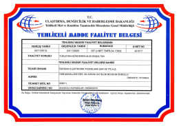 tehlikeli madde faaliyet belgesi