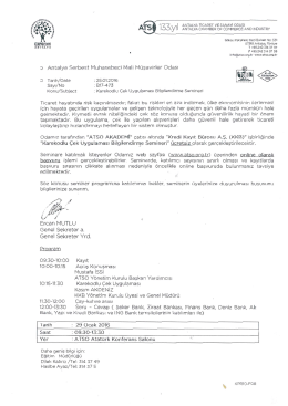 atso kare kodlu &ccedil;ek uygulaması bilgilendirme semineri