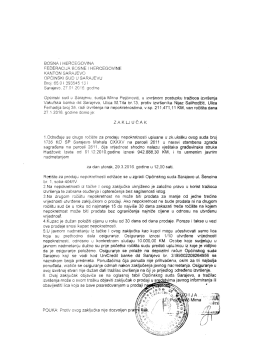 Zaključak o prodaji imovine putem suda