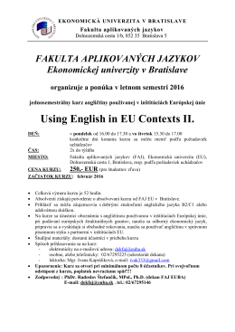 Using English in EU Contexts II.
