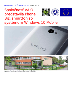 Spoločnosť VAIO predstavila Phone Biz, smartfón so systémom