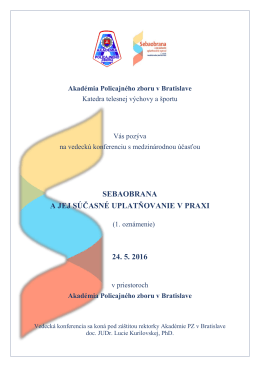 Pozvánka na konferenciu - SVK - Akadémia Policajného zboru v