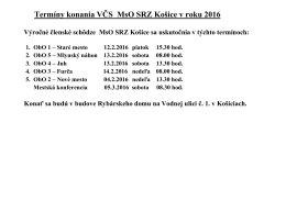 Návrh programu - MsO SRZ Košice