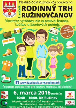 ?&ldquo; &ldquo;RODINN&Eacute; TRH - Cultus Ružinov