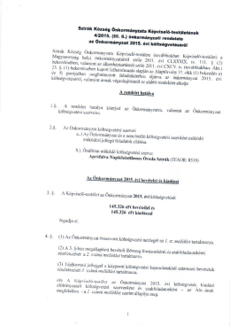 Önkormányzat 2015. évi költségvetéséről