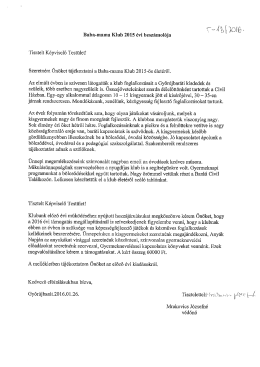 Baba-mama Klub 2015 évi beszámolója