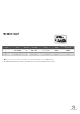 Peugeot 308 GT Árlista letöltése