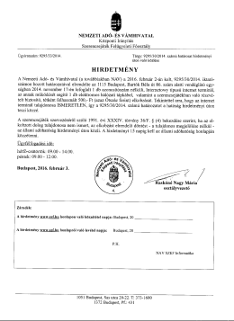 NEMZETI ADÓ- És VÁMHIVATAL
