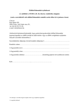 Elállási/felmondási nyilatkozat (2. melléklet a 45/2014. (II. 26
