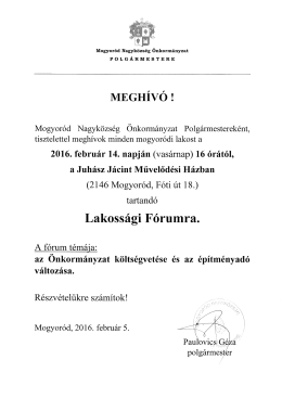 MEGHíVó !