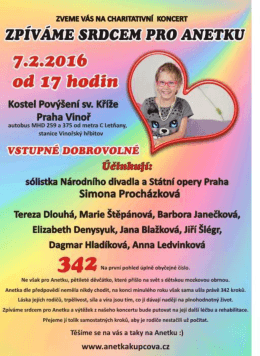 Zpíváme srdcem pro Anetku - Praha