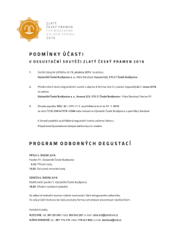 Zlatý český pramen / Podmínky účasti 2016
