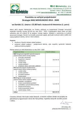 Pozvánka na veřejné projednávání Strategie MAS Mohelnicko 2014