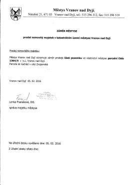 Záměr městyse prodat nemovitý majetek / 11