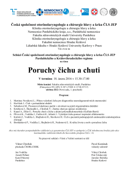 Poruchy čichu a chuti - Česká společnost otorinolaryngologie a
