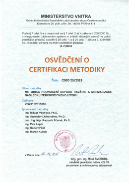 Certifikát metodiky