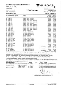 Oficiální ceník výrobků - EUROVIA Kamenolomy, as