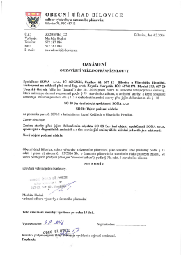 St&aacute;hnout - Obec B&iacute;lovice