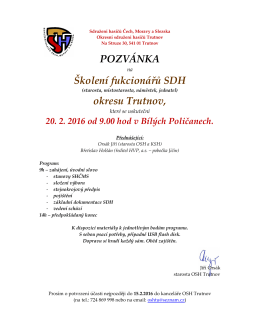 pozvánka - Okresní sdružení hasičů Trutnov