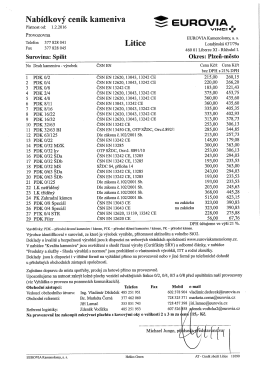 Oficiální ceník výrobků - EUROVIA Kamenolomy, as