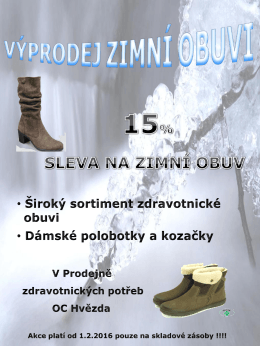 výprodej zimní obuvi od 1.2.2016 do vyprodání zásob