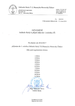 Základní škola T. G. Masaryka Moravský Žižkov
