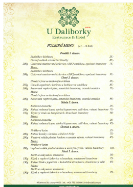 Polední menu - uDaliborky.Cz