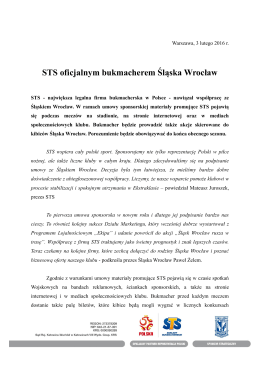 STS oficjalnym bukmacherem Śląska Wrocław