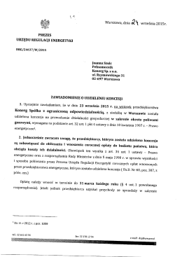 Koncesja URE na obrót energią elektryczną ważna do 31