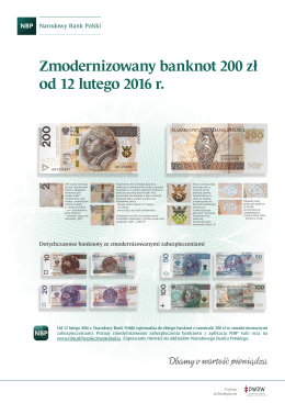 Zmodernizowany banknot 200 zł od 12 lutego 2016 r.