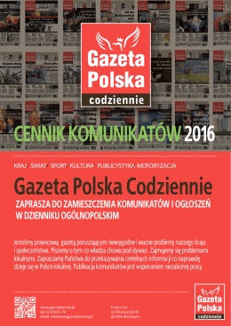 Oferta - Gazeta Polska Codziennie
