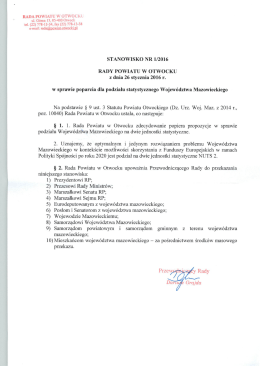 Stanowisko Rady Powiatu w Otwocku