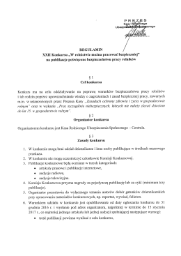 XXII Konkurs "W rolnictwie można pracować bezpieczniej"