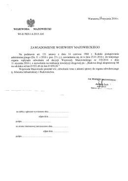 Zawiadomienie Wojewody Mazowieckiego w sprawie odwołania