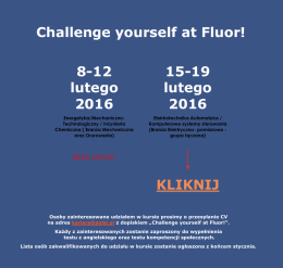 Challenge yourself at Fluor! 8-12 lutego 2016 15