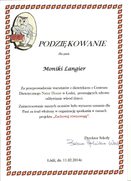 ` ` PODZIĘKO WANIE