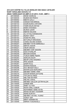 2014-2015 eğitim yılı yıllık dersler vize sınav listeleri idari yargılama