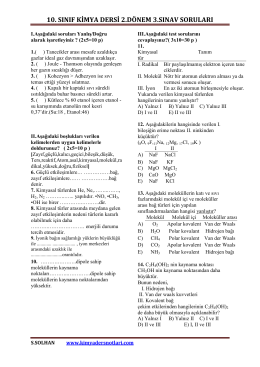 İndir (PDF, 485KB) - Kimya Ders Notları
