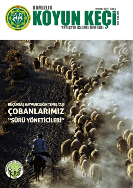 Sayı 3 - Türkiye Damızlık Koyun Keçi Yetiştiricileri Merkez Birliği